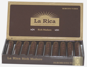 La Rica Maduro Robusto Tubed -  Box of 10 Cigars