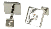 Cuff Links - Crystal - Square