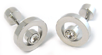 Cuff Links - Crystal - Round