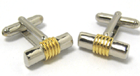 Cuff Links - Silver Bar Gilt Insert