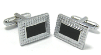 Cuff Links - Diamente Black Inserts