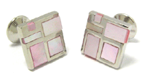 Cuff Links - Pink Cloisonne