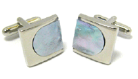 Cuff Links - Semi Circle Blue Cloisonne