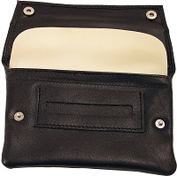 Falcon Lamb Skin Button-up Pouch with Paper Holder