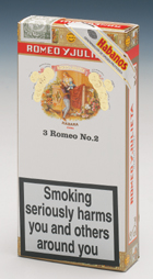 Romeo y Julieta No 2 (tubed) - Packet of 3 Havana Cigars 