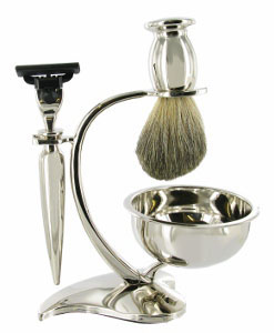 Chrome Mach 3 Shaving set with Badger Shaving Brush