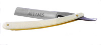 Straight Shaving Razor with Cream Coloured Handle in Case