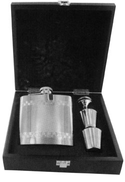 6oz Lined Flask with funnel and cups