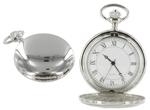 Full Hunter Pocket Watch - White Dial with Roman numerals
