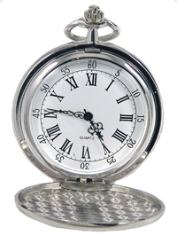 Full Hunter Pocket Watch Lined Silver